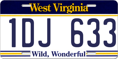 WV license plate 1DJ633