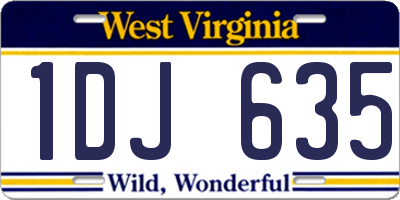 WV license plate 1DJ635