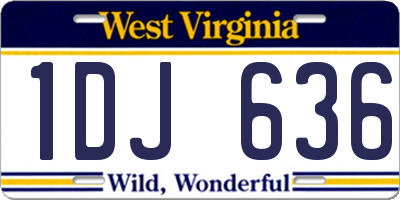 WV license plate 1DJ636
