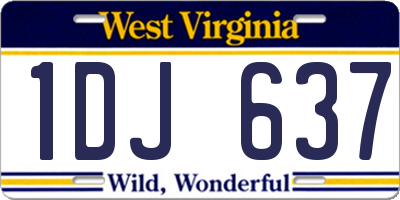 WV license plate 1DJ637