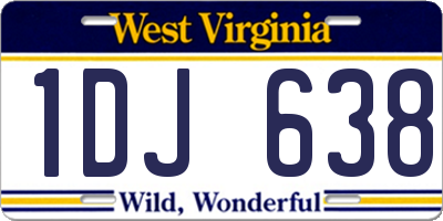 WV license plate 1DJ638