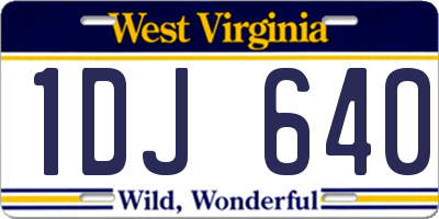WV license plate 1DJ640