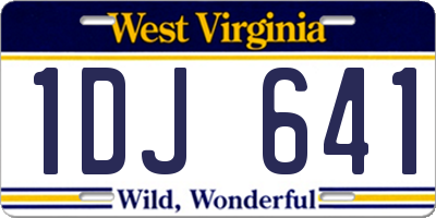 WV license plate 1DJ641