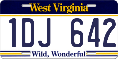 WV license plate 1DJ642