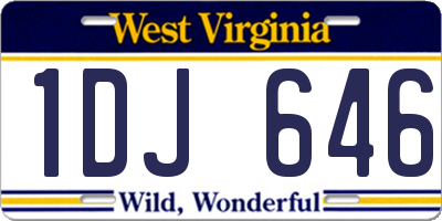 WV license plate 1DJ646