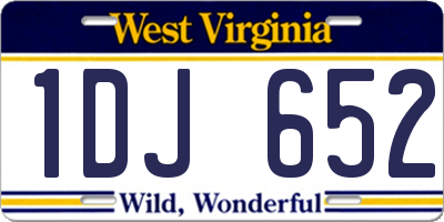 WV license plate 1DJ652