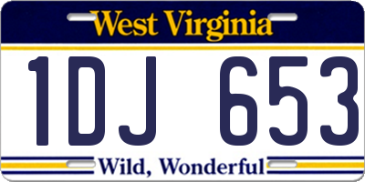 WV license plate 1DJ653