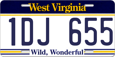 WV license plate 1DJ655