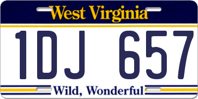 WV license plate 1DJ657