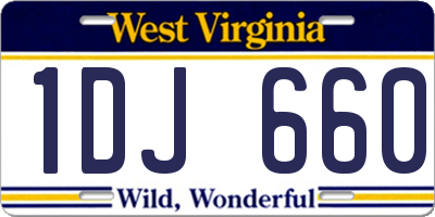 WV license plate 1DJ660