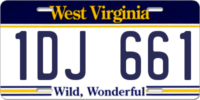 WV license plate 1DJ661