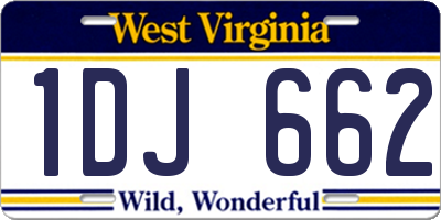 WV license plate 1DJ662