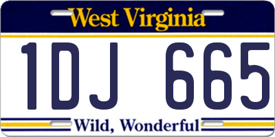 WV license plate 1DJ665