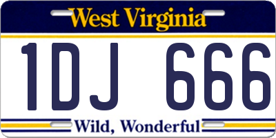 WV license plate 1DJ666