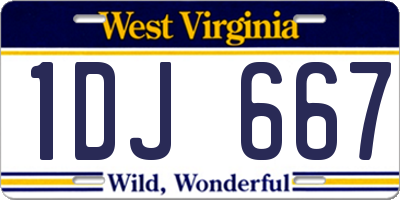 WV license plate 1DJ667