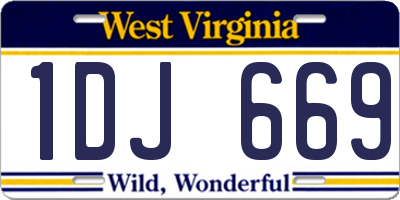 WV license plate 1DJ669