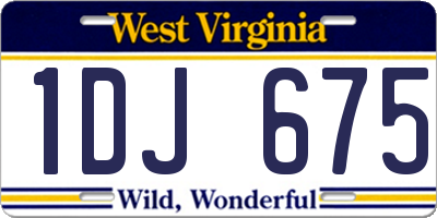 WV license plate 1DJ675