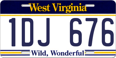 WV license plate 1DJ676