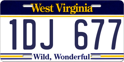 WV license plate 1DJ677