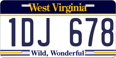 WV license plate 1DJ678