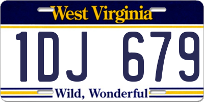 WV license plate 1DJ679
