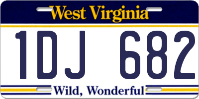 WV license plate 1DJ682