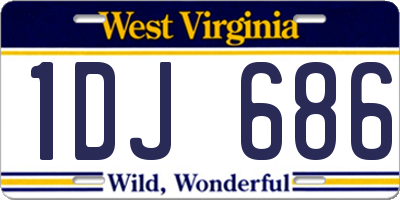 WV license plate 1DJ686