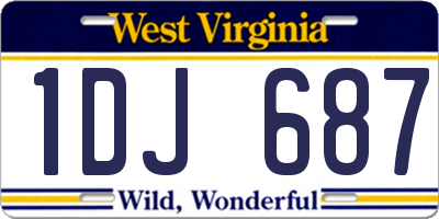 WV license plate 1DJ687
