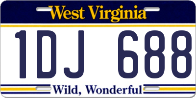 WV license plate 1DJ688