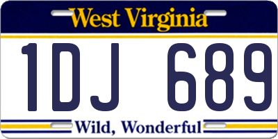 WV license plate 1DJ689