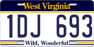 WV license plate 1DJ693