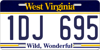 WV license plate 1DJ695