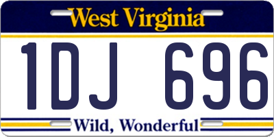 WV license plate 1DJ696