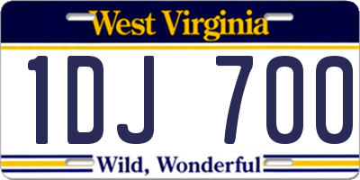 WV license plate 1DJ700