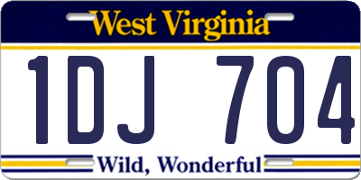 WV license plate 1DJ704