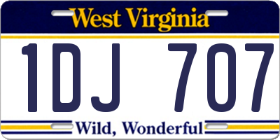 WV license plate 1DJ707