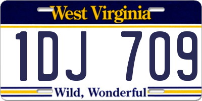 WV license plate 1DJ709