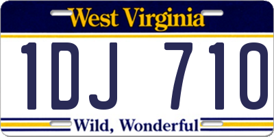WV license plate 1DJ710