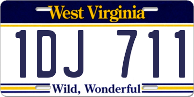 WV license plate 1DJ711