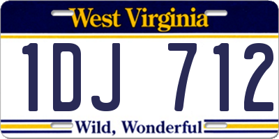 WV license plate 1DJ712