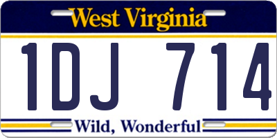WV license plate 1DJ714