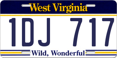 WV license plate 1DJ717