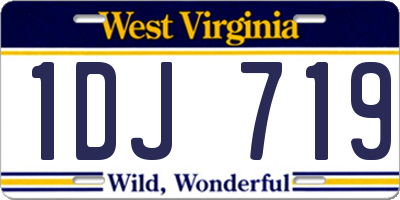 WV license plate 1DJ719