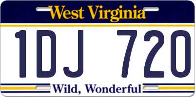 WV license plate 1DJ720