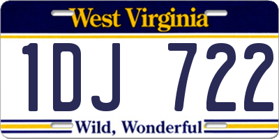 WV license plate 1DJ722