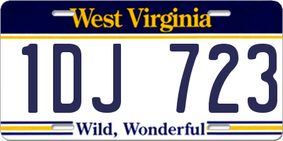 WV license plate 1DJ723