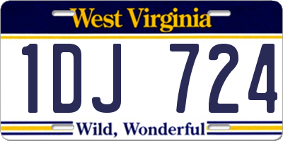 WV license plate 1DJ724