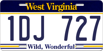 WV license plate 1DJ727