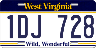 WV license plate 1DJ728