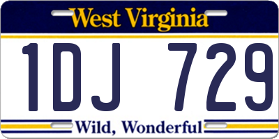 WV license plate 1DJ729